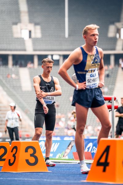 Artur Beimler (SC DHfK Leipzig e.V.) beim 800m Start waehrend der deutschen Leichtathletik-Meisterschaften im Olympiastadion am 25.06.2022 in Berlin